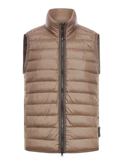 Stone Island Gilet R-nylon Down-tc In Brown