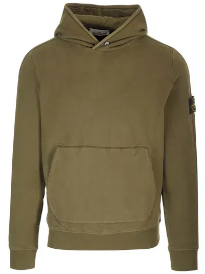 Stone Island Sweatshirt In Green Cotton