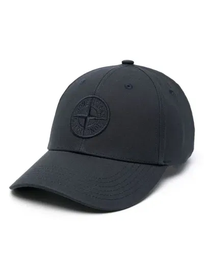 Stone Island Hat With Logo In Blue