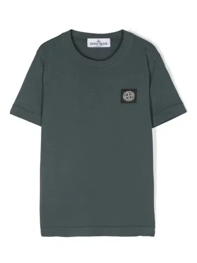 Stone Island Junior Kids' Dark Green T-shirt With Logo Patch