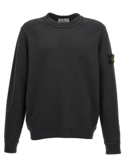 Stone Island Logo Badge Sweatshirt In Black