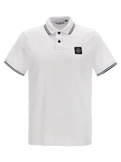 Stone Island Logo Shirt Polo In White