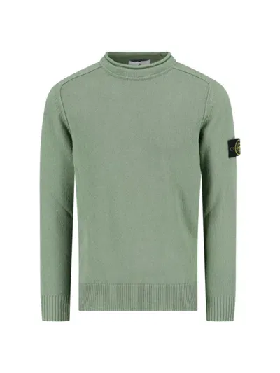 Stone Island Logo Sweater In Green