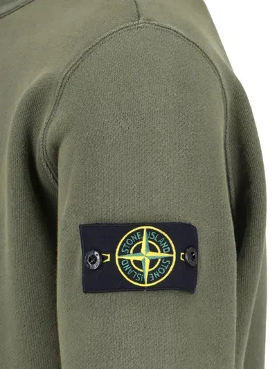 Stone Island Logo Sweatshirt In Green