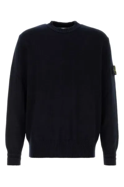 Stone Island Midnight Blue Cotton Blend Sweater