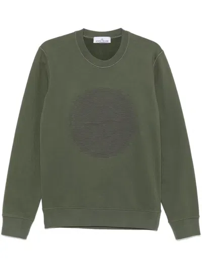 Stone Island Organic-cotton Jersey Sweatshirt In Green