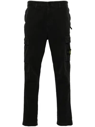 Stone Island Regular Tapered Pants In Black