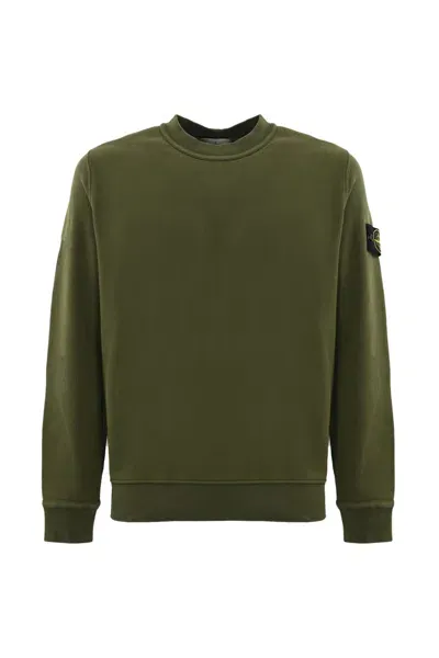 Stone Island Sweatshirt 61241 Old Effect In Cotton In Green