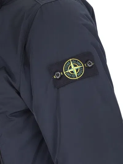 Stone Island Technical Hooded Jacket In Blue