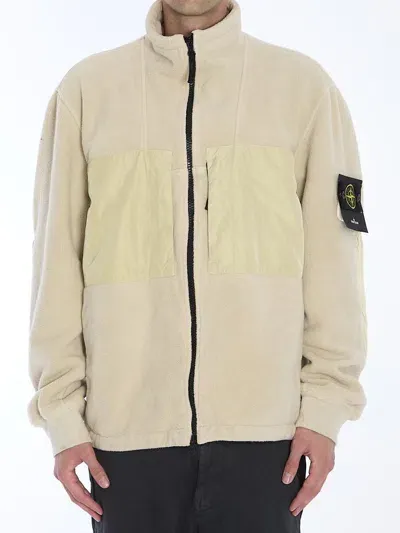 Stone Island Teddy-effect Jacket In White