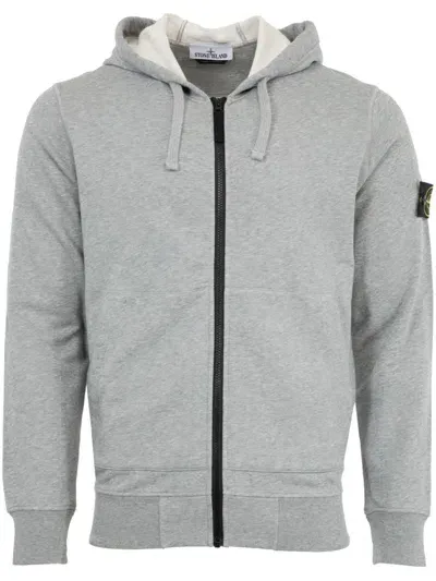 Stone Island Zip-up Hoodie In Gray