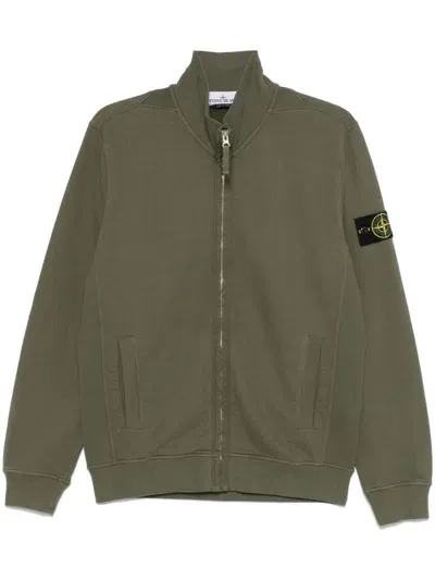 Stone Island Zip-up Sweatshirt In Green