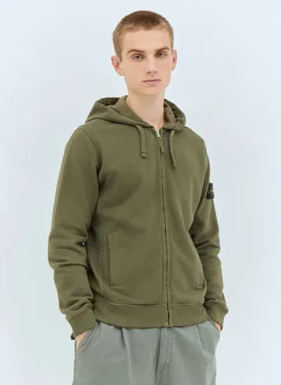 Stone Island Zip-up Sweatshirt In Green