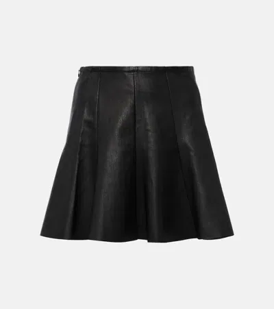 Stouls Mila Leather Miniskirt In Black