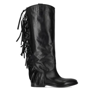 Strategia Black Fringed Boot