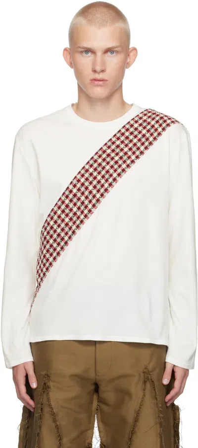 Strongthe White & Red Sach T-shirt In White + Red Checker