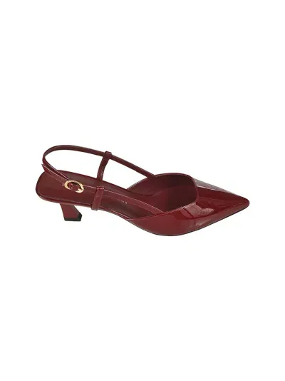 Stuart Weitzman Back Buckle Strap Pumps In Burgundy