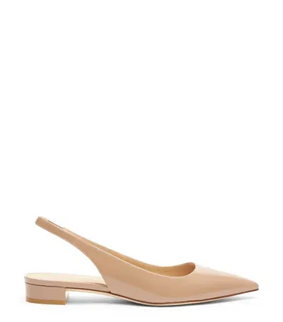 Stuart Weitzman , Stuart Slingback, Flats And Loafers, Fawn, Patent In Neutral