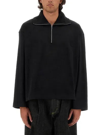 Studio Nicholson Cotton Sweatshirt In Black