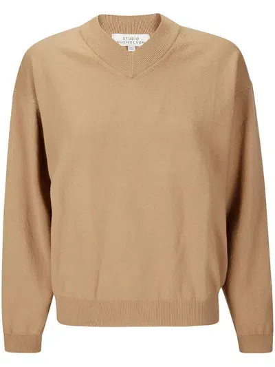 Studio Nicholson Fiore Jumper In Brown