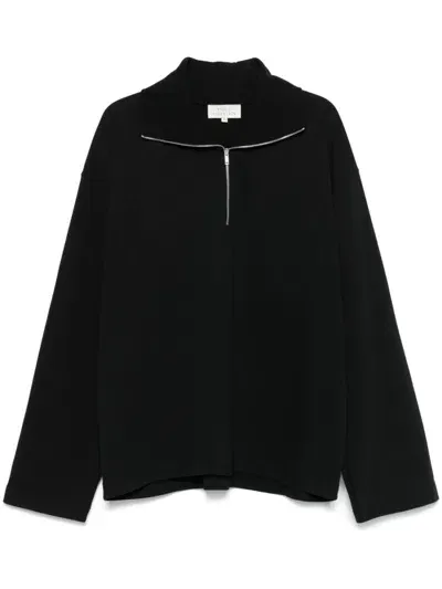 Studio Nicholson Half-zip Sweatshirt In Black