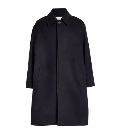 Studio Nicholson Wool-blend Melton Coat In Navy