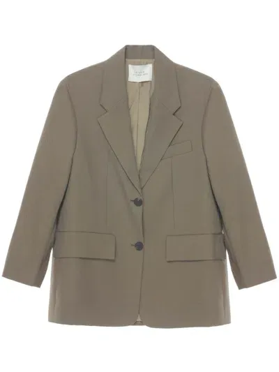 Studio Nicholson Wool Single-breasted Blazer Jacket In Brown