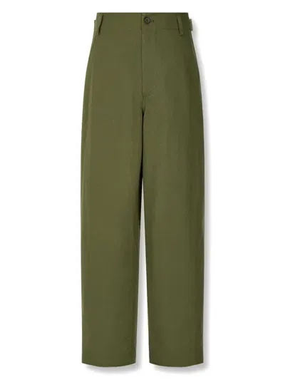 Studio Tomboy Cotton Tapered Trousers In Green