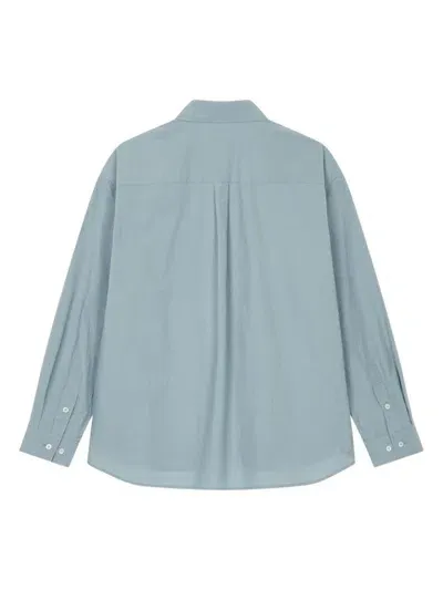 Studio Tomboy Long-sleeved Cotton Shirt In Blue