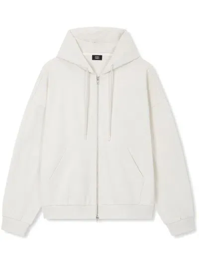 Studio Tomboy Zip-up Cotton Hoodie In Neutrals