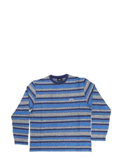 Stussy Baja Stripe Sweatshirt In Blue