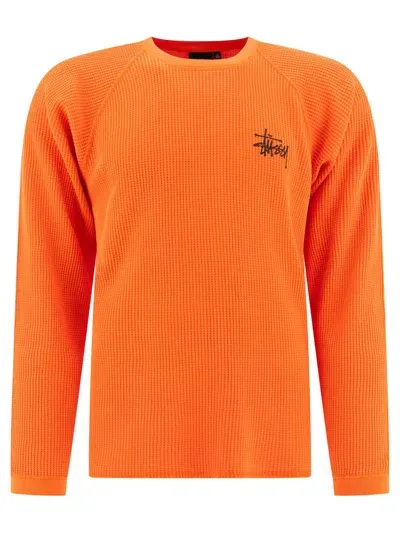 Stussy Stüssy "basic Stock" Thermal T-shirt In Orange