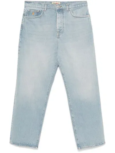 Stussy Tapered Leg Washed Denim Jeans In Blue