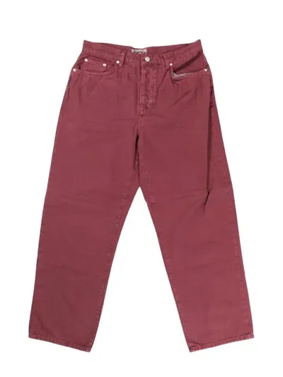 Stussy Embroidered-detail Cotton Jeans In Red