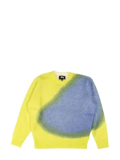 Stussy Brushed Dot Sweater In Lime