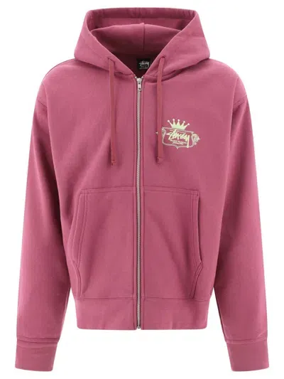 Stussy Stüssy "built To Last" Zippered Hoodie In Purple