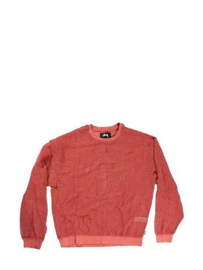 Stussy Crew-neck Mesh Jumper In Orange