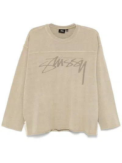 Stussy Stüssy Logo Cottton Sweater In Beige