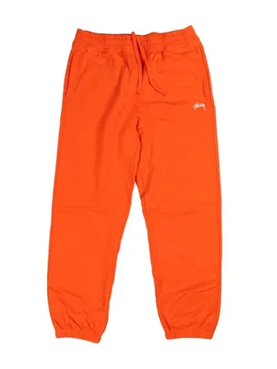 Stussy Logo-embroidered Track Pants In Orange