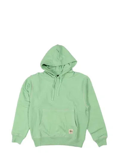 Stussy Logo-patch Hoodie In Zephyr Green