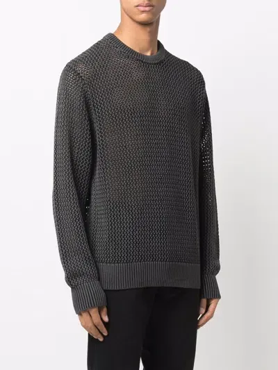 Stussy Loose-knit Long-sleeved Sweater In Black