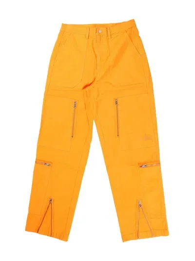 Stussy Nyco Tapered Trousers In Orange