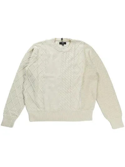 Stussy Panelled Sweater In Neutrals