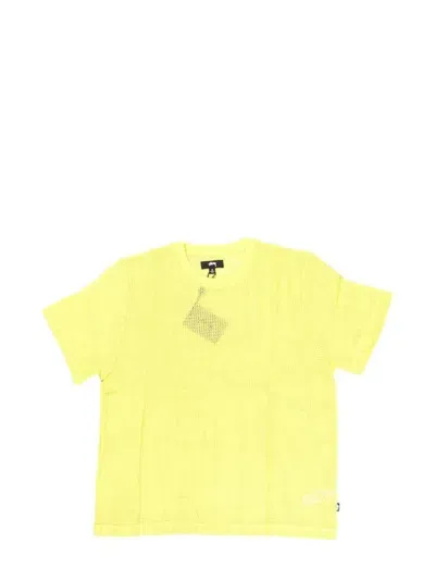 Stussy Semi-sheer Cotton T-shirt In Yellow