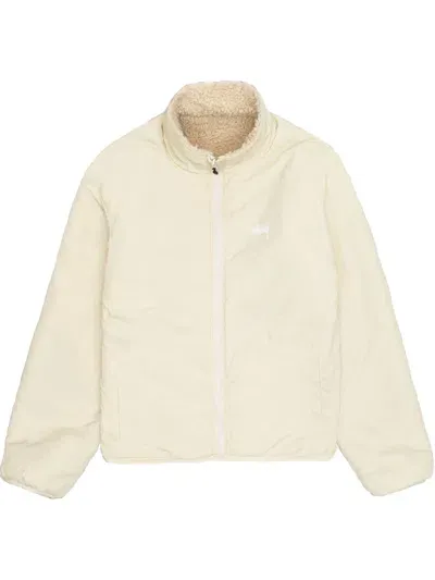 Stussy Sherpa Reversible Jacket In Neutral