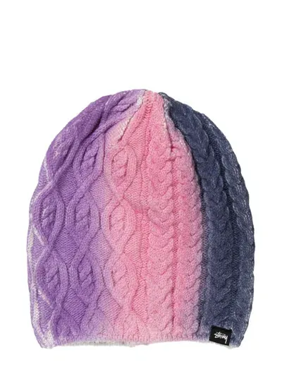 Stussy Spray Skullcap Beanie In Purple