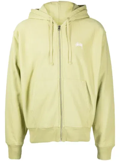 Stussy Stock Hoodie Mit Logo-stickerei In Grün