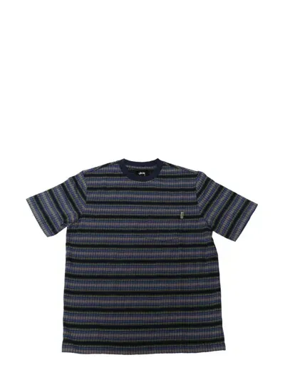 Stussy Striped T-shirt In Blue