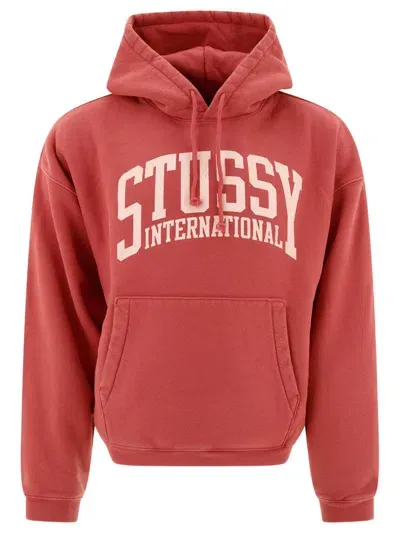 Stussy Stüssy International Logo Printed Hoodie In Red