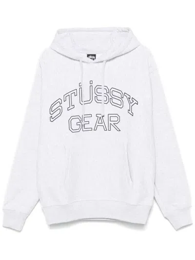 Stussy Stüssy Styssu Gear Cotton Hoodie In Grey